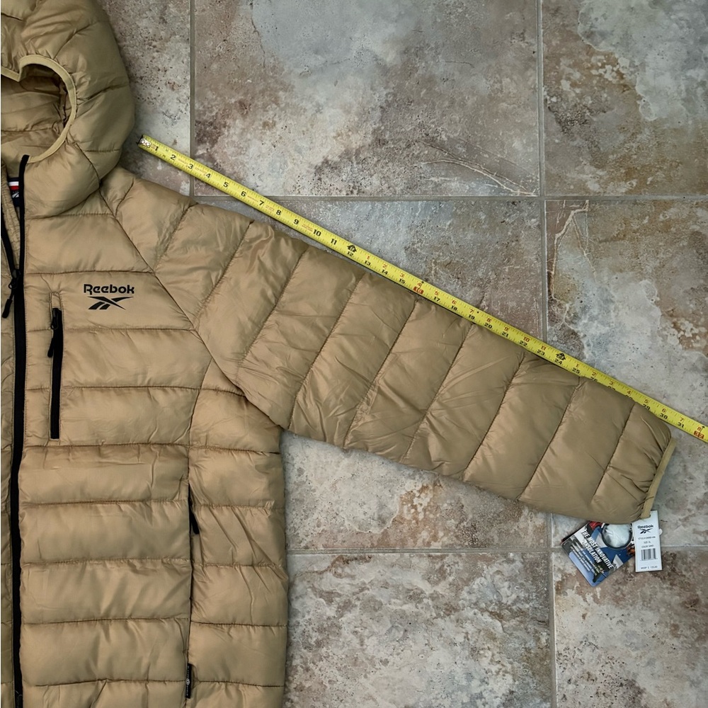 REEBOK Men's Glacier Shield Jacket Zip Insulated Resistant Hood Sand NWT Size XL - Picture 9 of 11